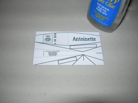 The Antoinette, The Online Paper Airplane Museum Business Card #4, OPAM BC4