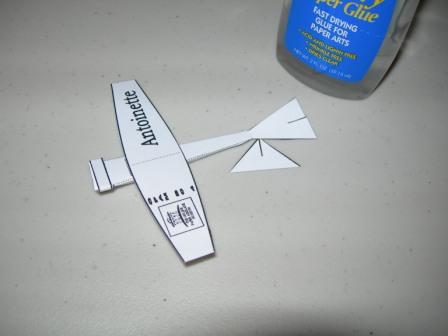 The Antoinette, The Online Paper Airplane Museum Business Card #4, OPAM BC4